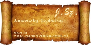 Janovszky Szabolcs névjegykártya